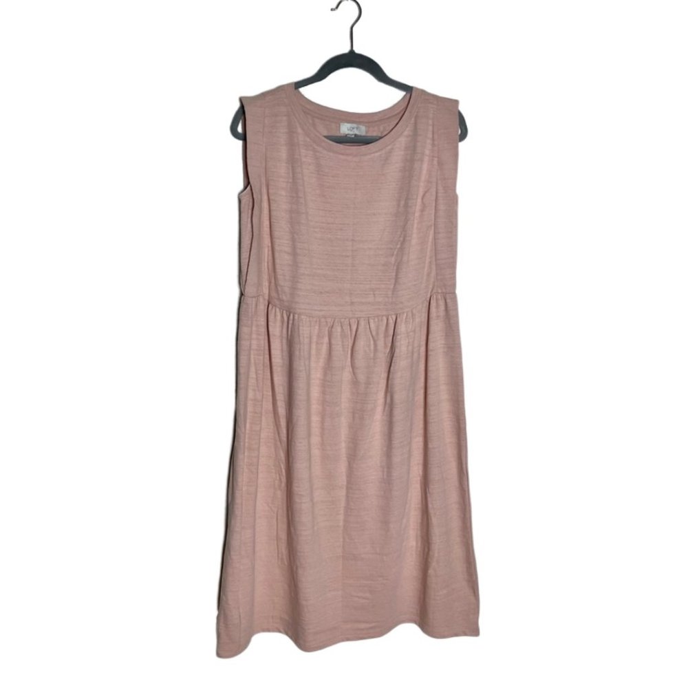 LOFT | Capped Flutter Sleeve Pink Dress